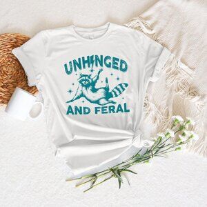 Unhinged and Feral Raccoon TShirt, Retro Funny Raccoon Shirt